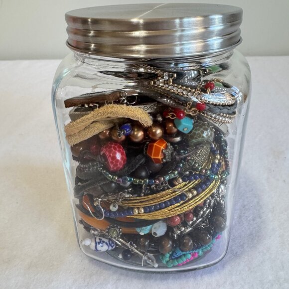 MYSTERY THEMED JEWELRY JAR Boho Bohemian Wearing Crafting Resale - Picture 3 of 8